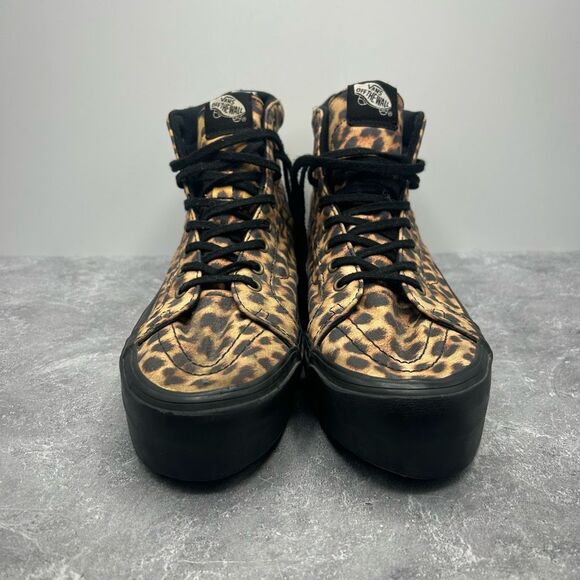 Vans Leopard Print Sk8-Hi Platform Skateboarding Sneaker Size M8 W9.5 Grunge - Picture 4 of 15